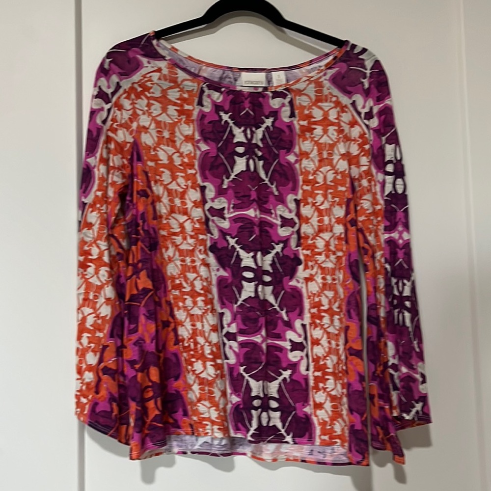 Chico’s multicolored long sleeve with bell openings size 1/US 8